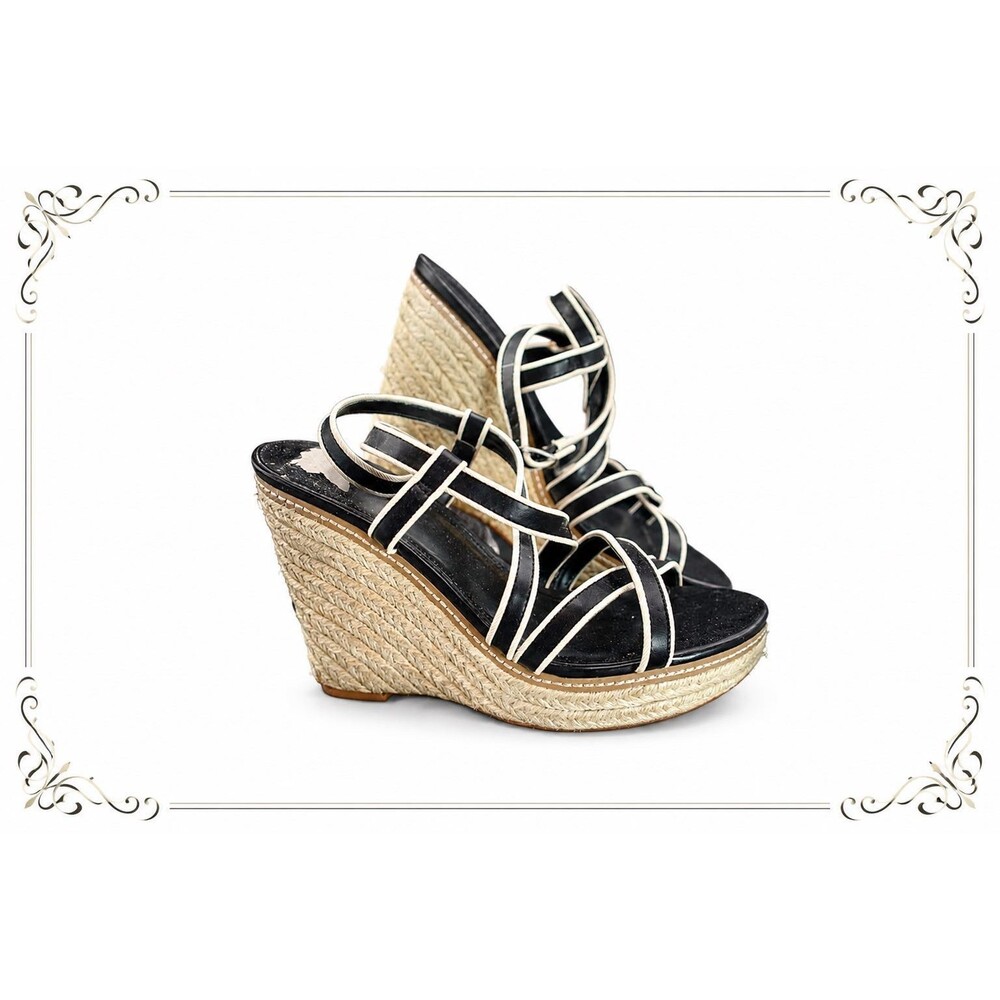 Kelly And Kate Elora Strappy Espadrille Jute Wedge Sandal 8.5
